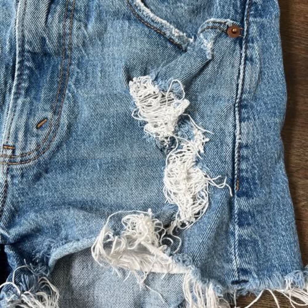 Abercrombie and Fitch, The Mom Short High-rise  Denim Jean Shorts size 25/0 - Picture 3 of 6